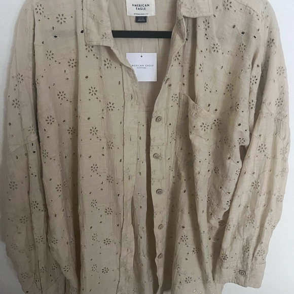 American eagle oversized button down shirt NWT - Picture 6 of 7